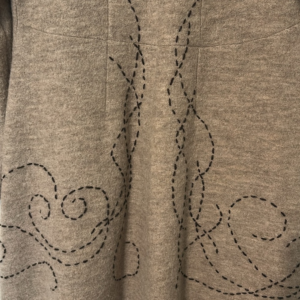 Anthropologie Tan Cardigan with brown Accents 100% wool - Picture 5 of 11